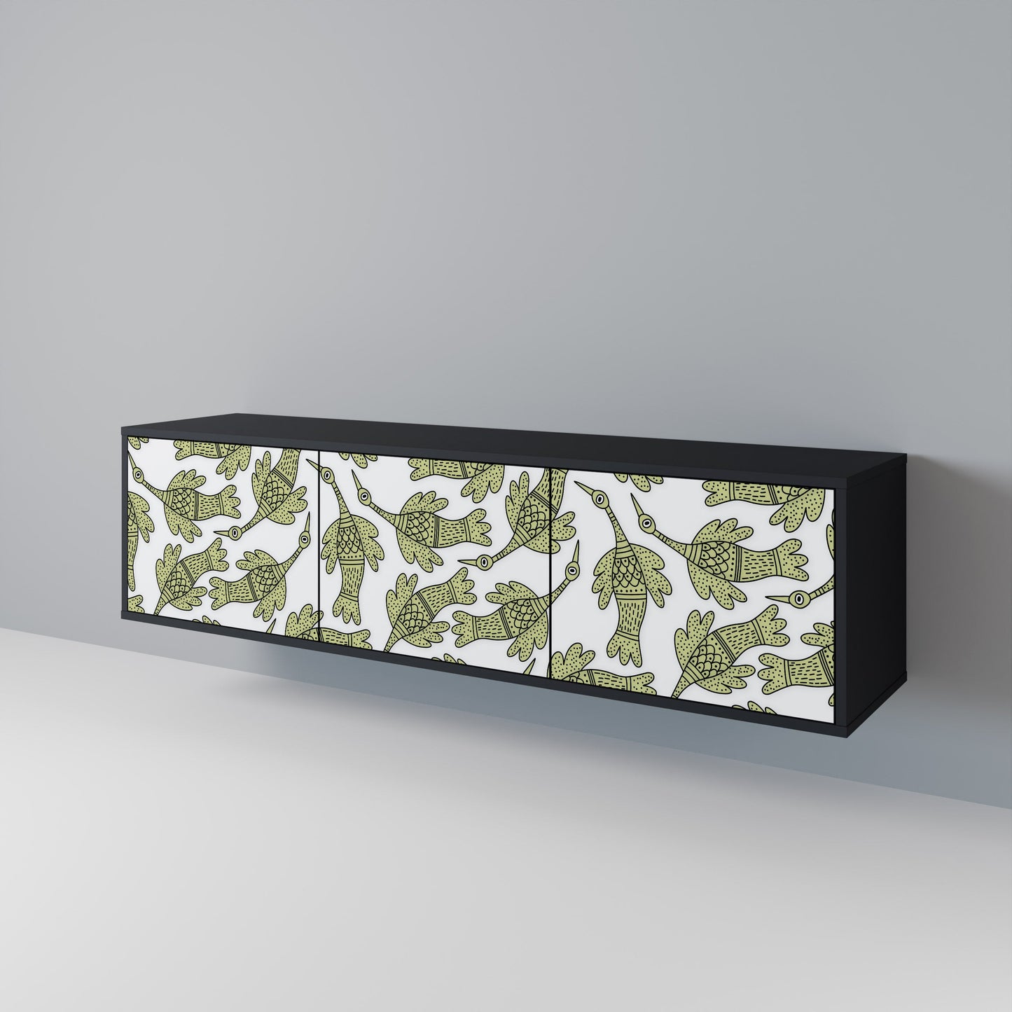 Mobile TV SEEDLING SONGBIRD a 3 ante con finitura nera