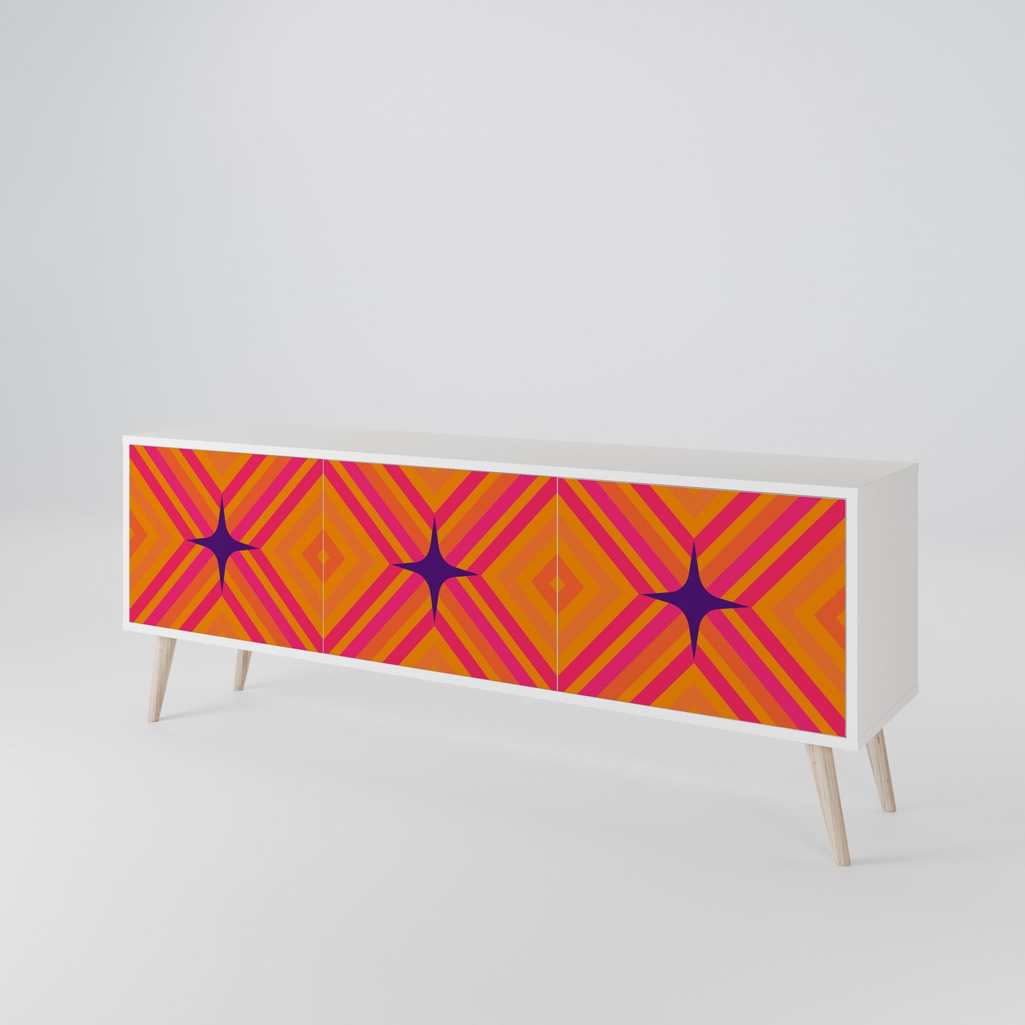 GEOMETRIC BRILLIANCE Mobile TV a 3 Ante in Finitura Bianca