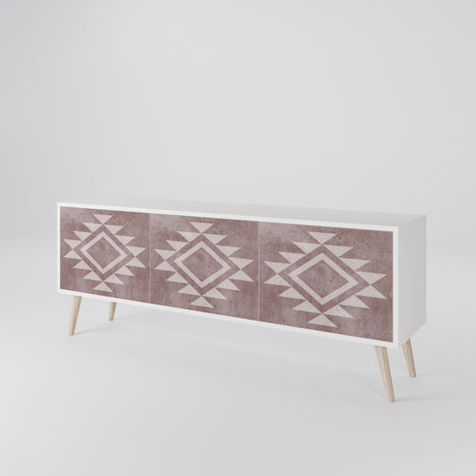 MARVEL MOSAIC 3-Door TV Stand in White Finish