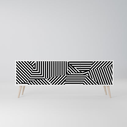 ILLUSIONARY LATTICE Mobile TV a 3 Ante in Finitura Bianca