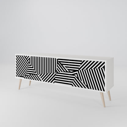 ILLUSIONARY LATTICE Mobile TV a 3 Ante in Finitura Bianca