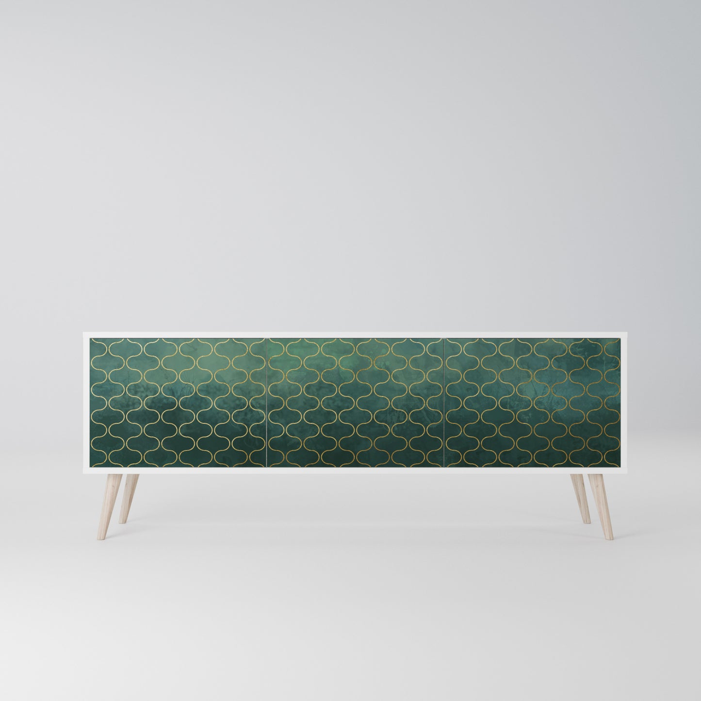 TESSELATED GREENERY Mobile TV a 3 Ante in Finitura Bianca