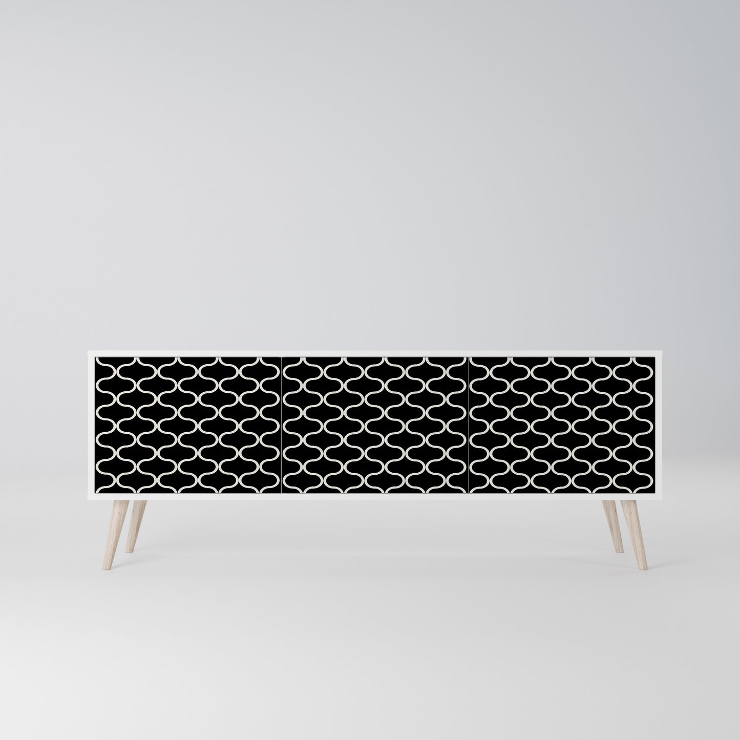 TESSELATED BLACKNESS Mobile TV a 3 Ante in Finitura Bianca