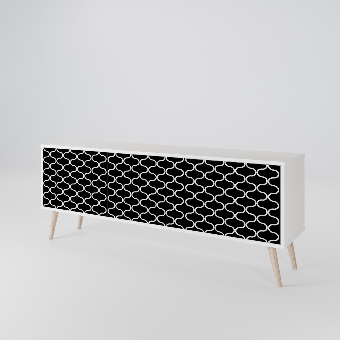 TESSELATED BLACKNESS Mobile TV a 3 Ante in Finitura Bianca