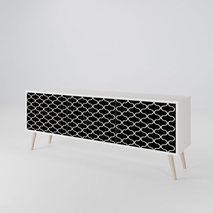 TESSELATED BLACKNESS Mobile TV a 3 Ante in Finitura Bianca