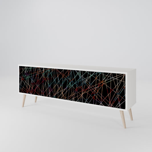 LUMINOUS SNARE 3-Door TV Stand in White Finish