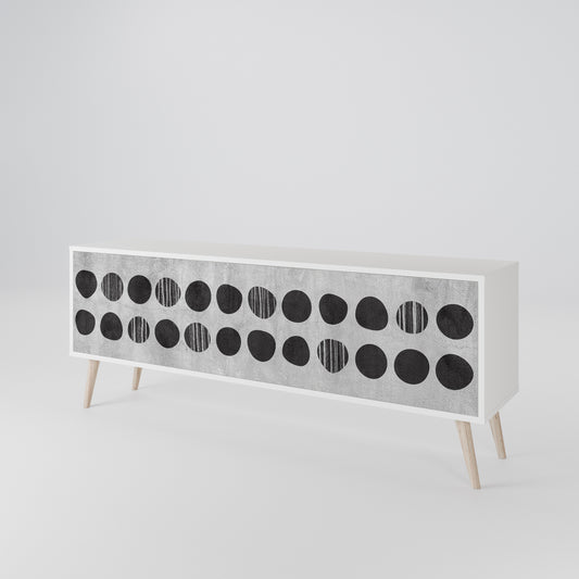GHOSTLY GRADIENTS 3-Door TV Stand in White Finish