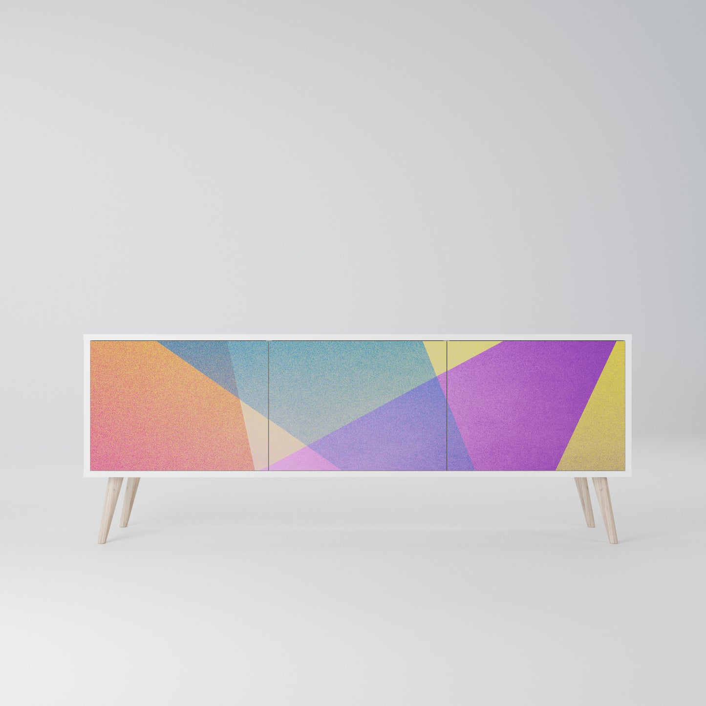 BRIGHT GEOMETRY Mobile TV a 3 Ante in Finitura Bianca