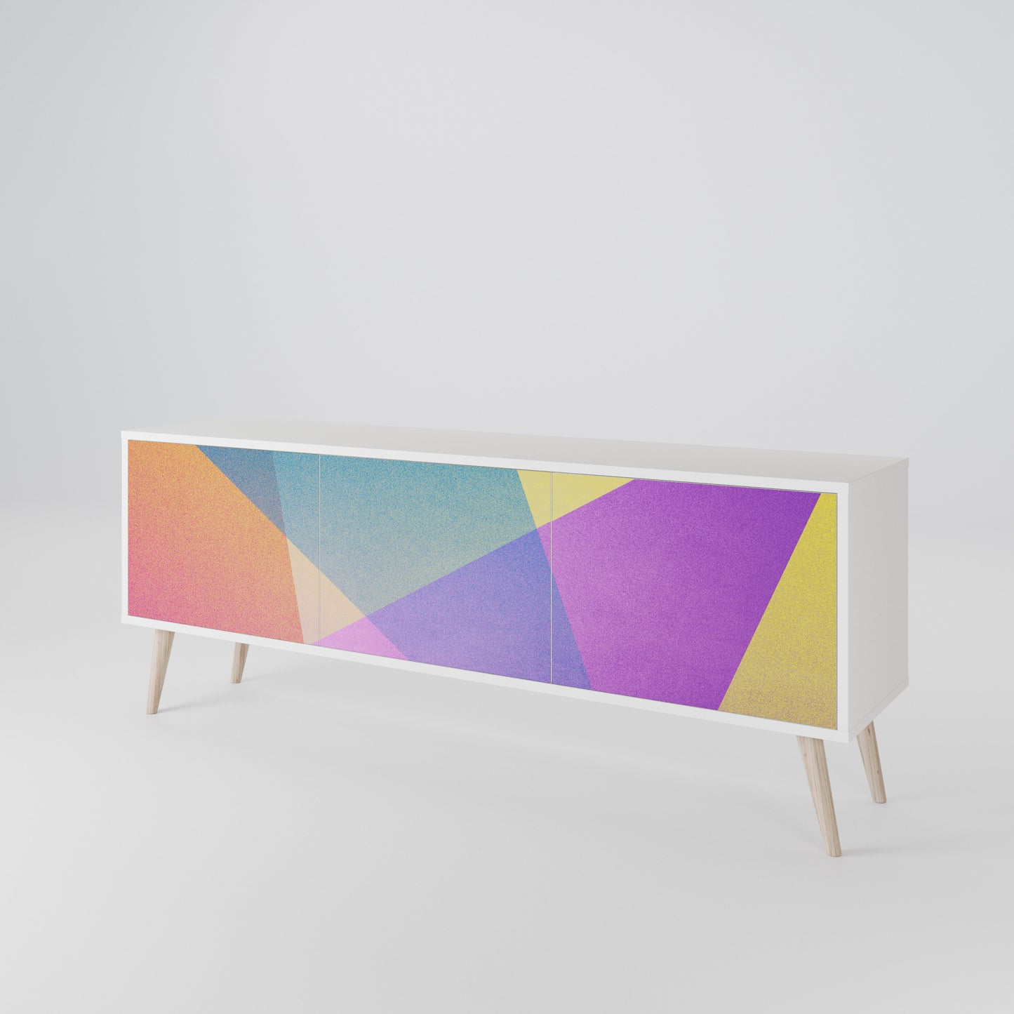 BRIGHT GEOMETRY Mobile TV a 3 Ante in Finitura Bianca
