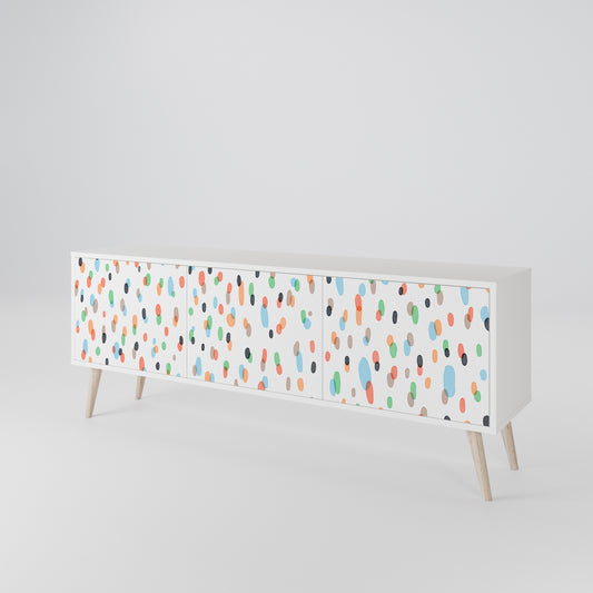 ENERGETIC SPOTS 3-Door TV Stand in White Finish