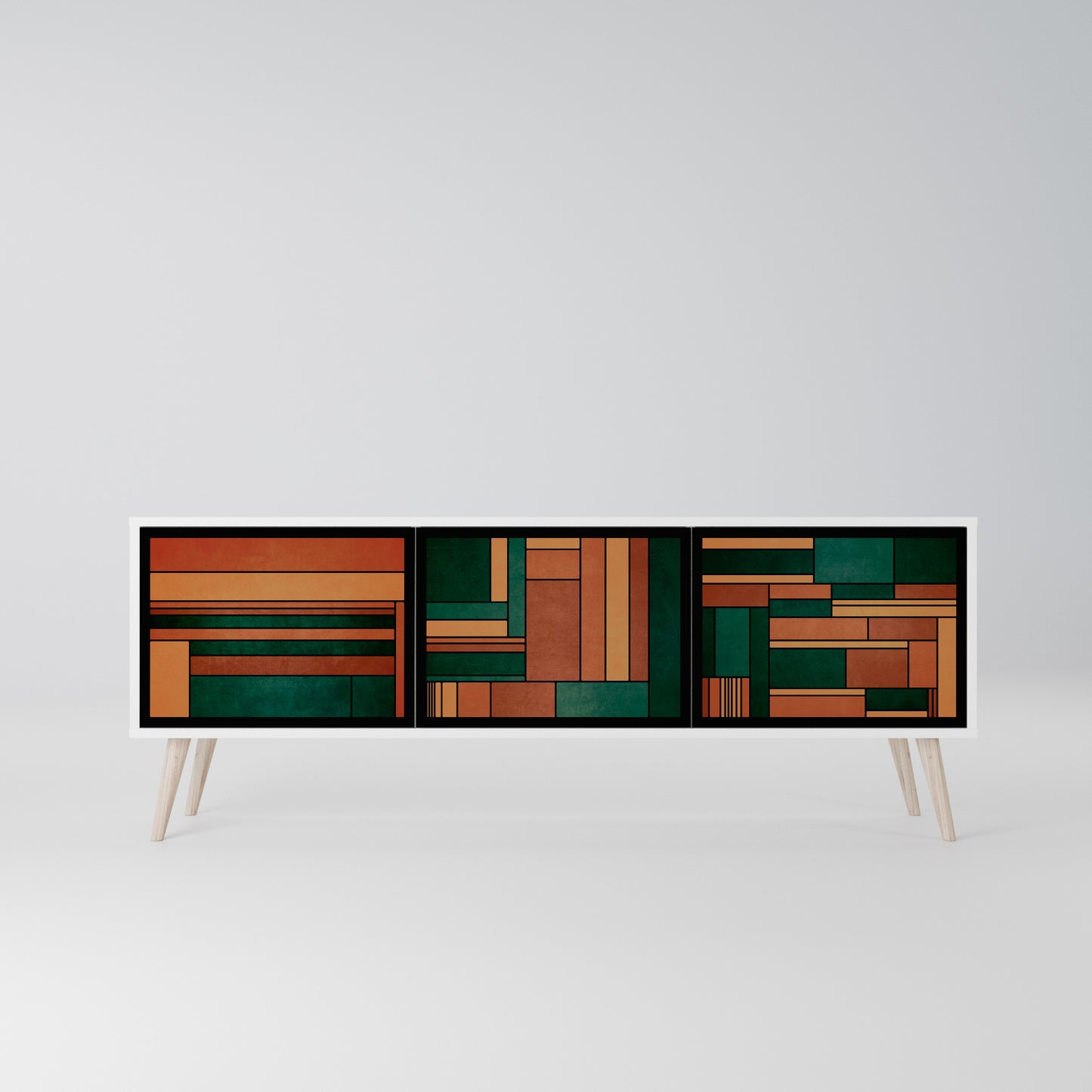 EARTHY FIGURES Mobile TV a 3 Ante in Finitura Bianca