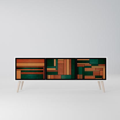 EARTHY FIGURES Mobile TV a 3 Ante in Finitura Bianca