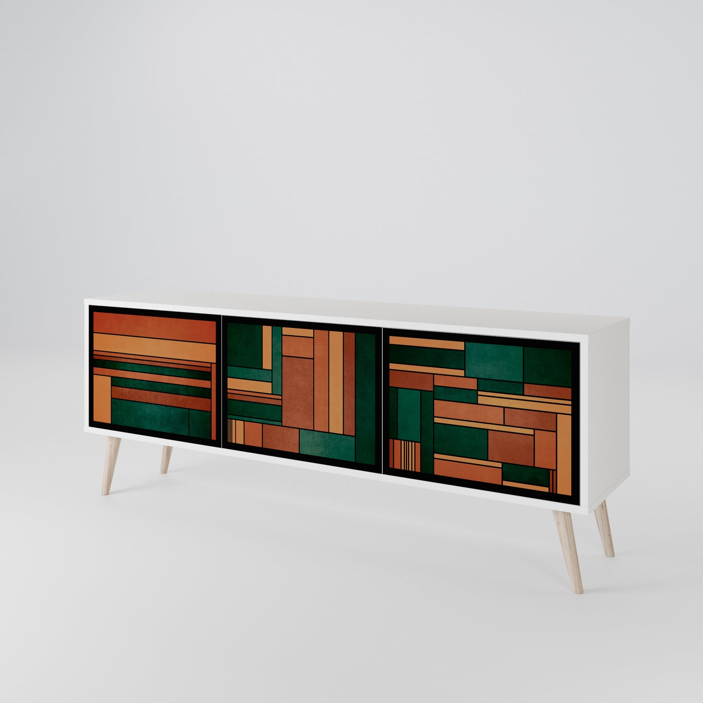 EARTHY FIGURES Mobile TV a 3 Ante in Finitura Bianca