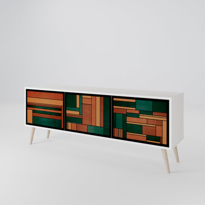 EARTHY FIGURES Mobile TV a 3 Ante in Finitura Bianca