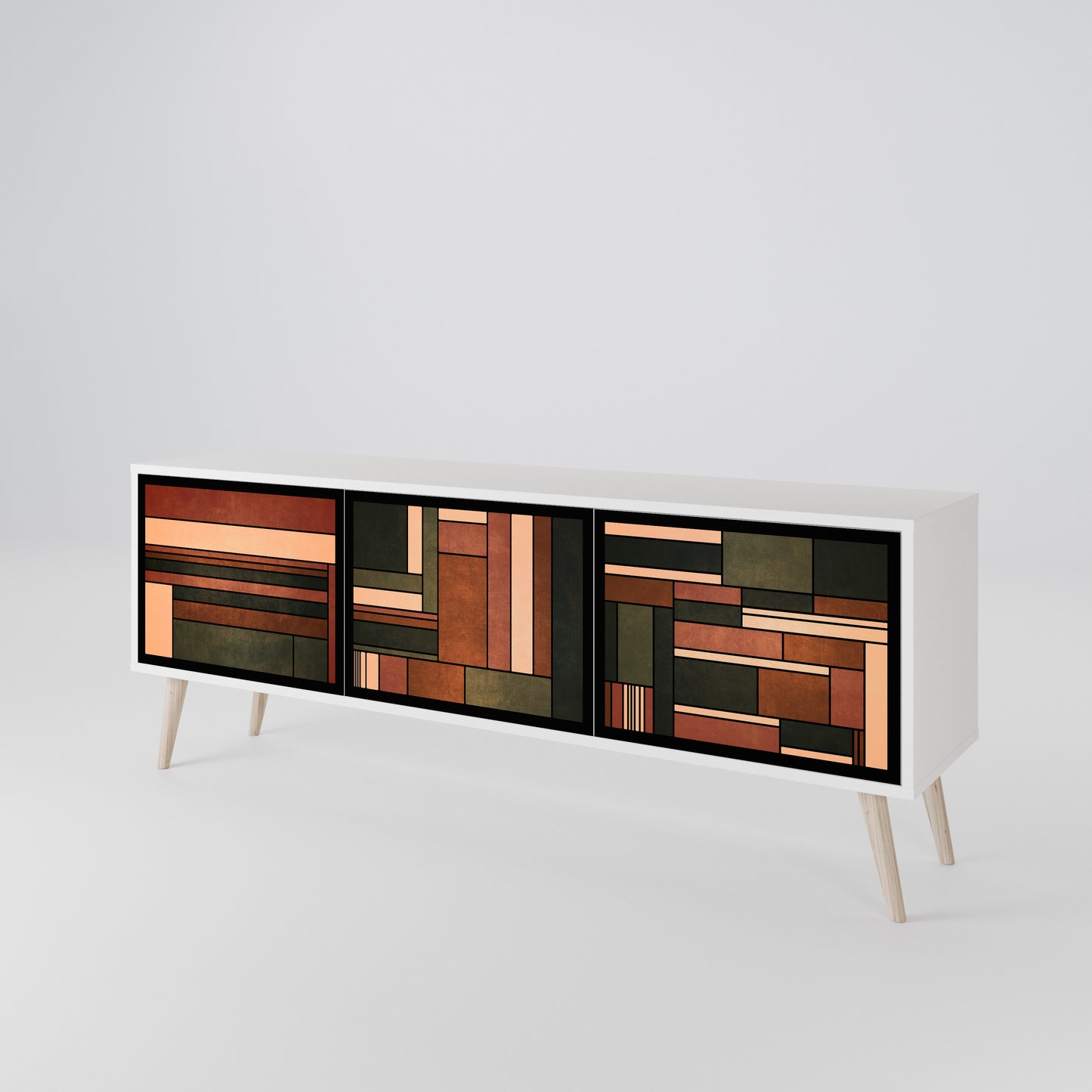 FIGURES OF NATURE Mobile TV a 3 Ante in Finitura Bianca