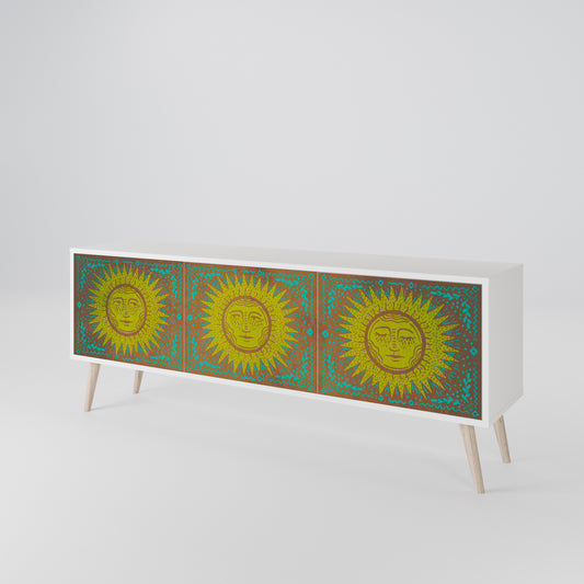 SUNSHINE EULOGY 3-Door TV Stand in White Finish