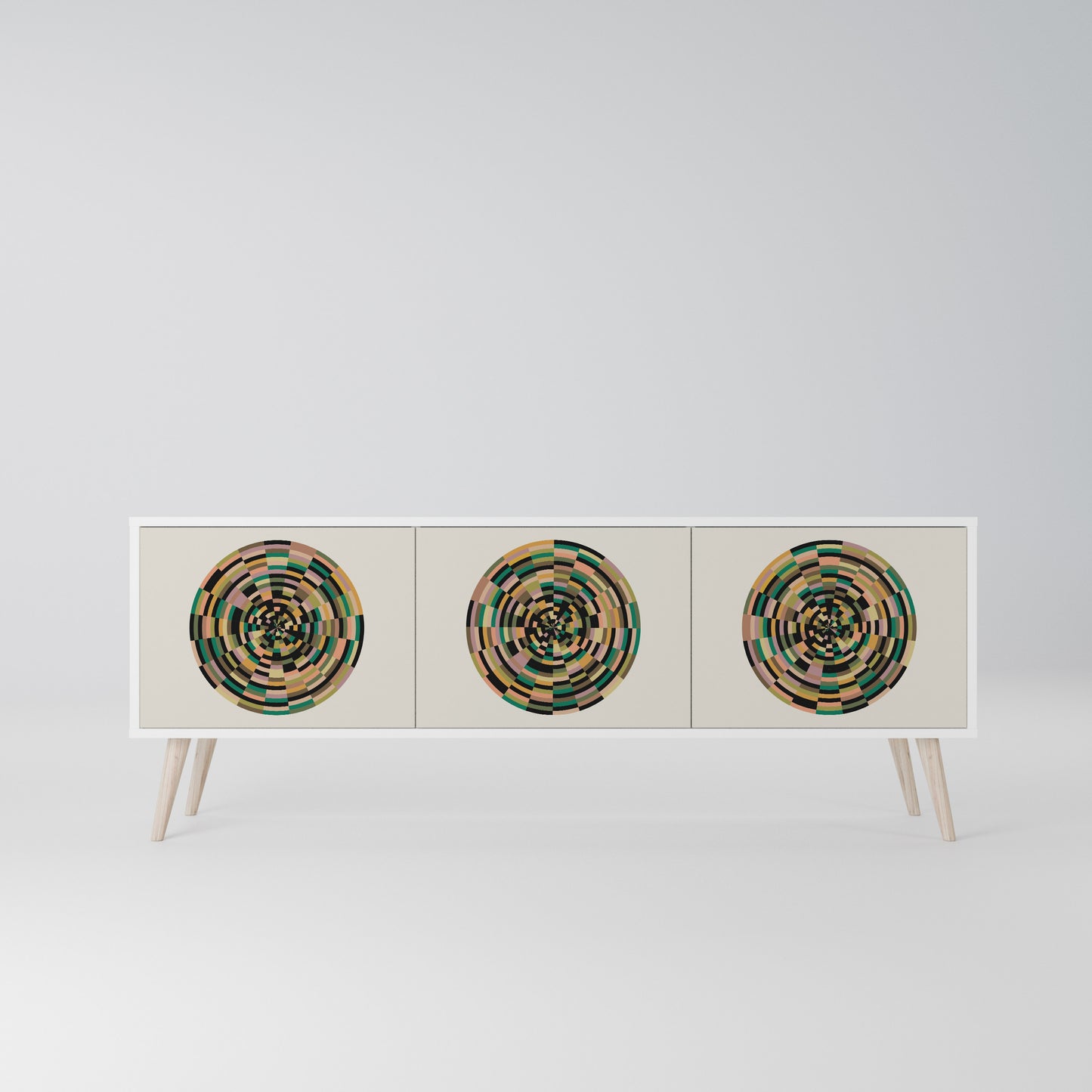 GREEN CIRCLES Mobile TV a 3 Ante in Finitura Bianca