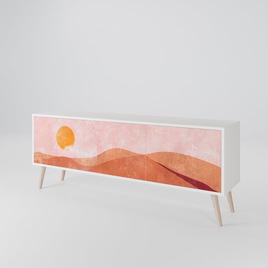 LUMINOUS SUNLIGHT 3-Door TV Stand in White Finish