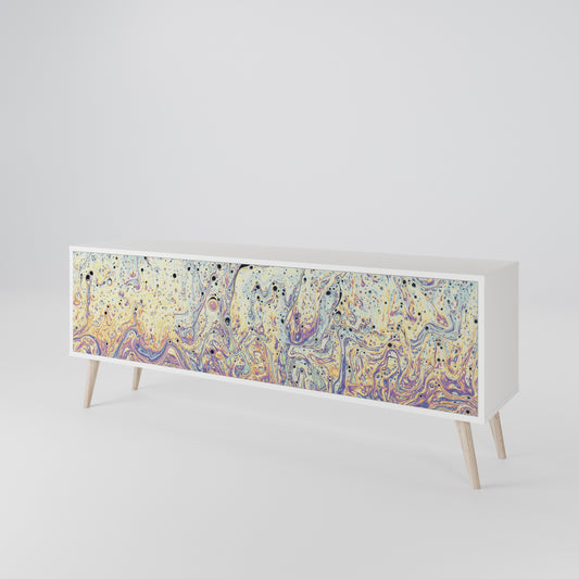 MOSAIC OF COLORS 3-Door TV Stand in White Finish