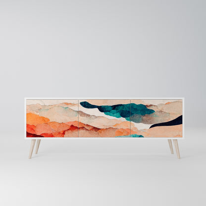 ABSTRACT LANDSCAPE Mobile TV a 3 Ante in Finitura Bianca