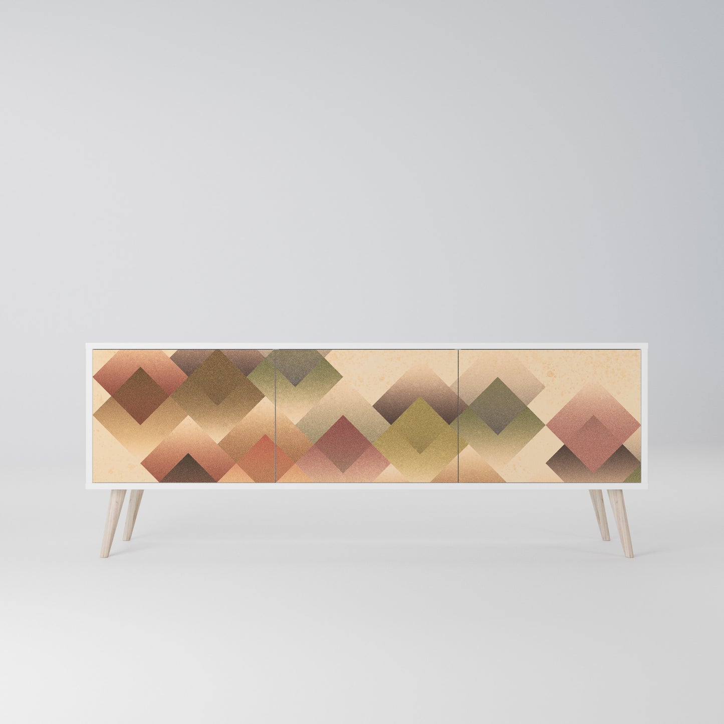 GEOMETRIC FUSION Mobile TV a 3 Ante in Finitura Bianca