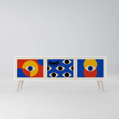 GEOMETRIC EYES Mobile TV a 3 Ante in Finitura Bianca