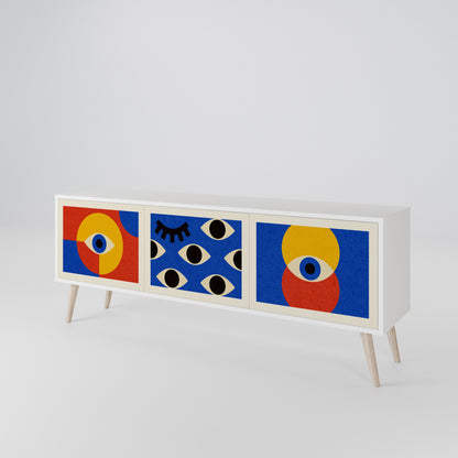 GEOMETRIC EYES Mobile TV a 3 Ante in Finitura Bianca