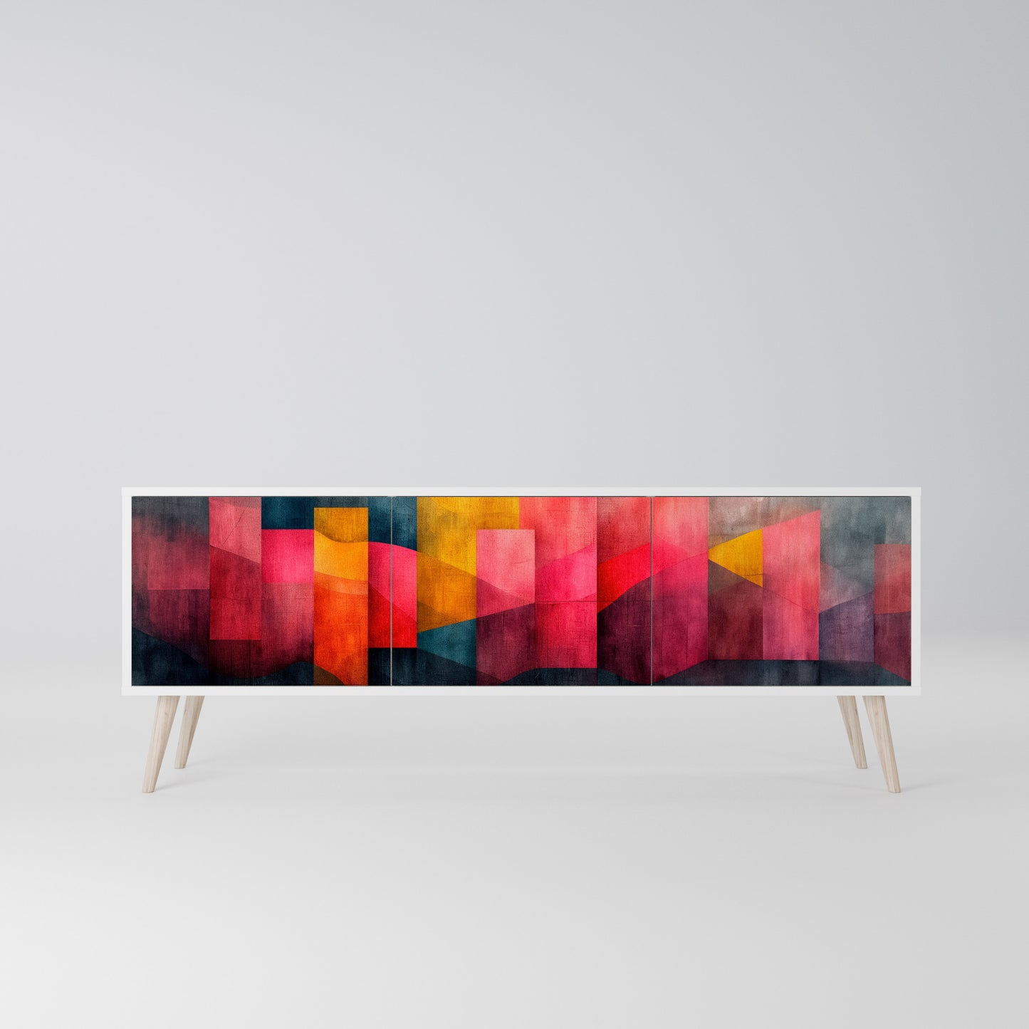 COLORFUL SOUNDS Mobile TV a 3 Ante in Finitura Bianca
