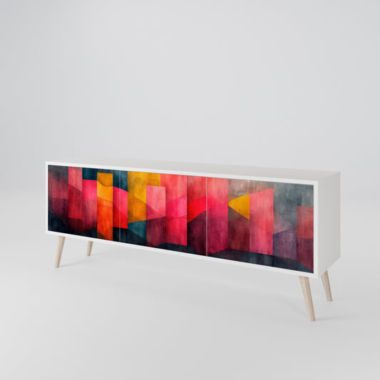 COLORFUL SOUNDS 3-Door TV Stand in White Finish