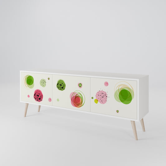 COLORFUL COSMOS 3-Door TV Stand in White Finish