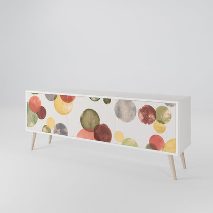 FLEETING HAPPINESS 3-Door TV Stand in White Finish