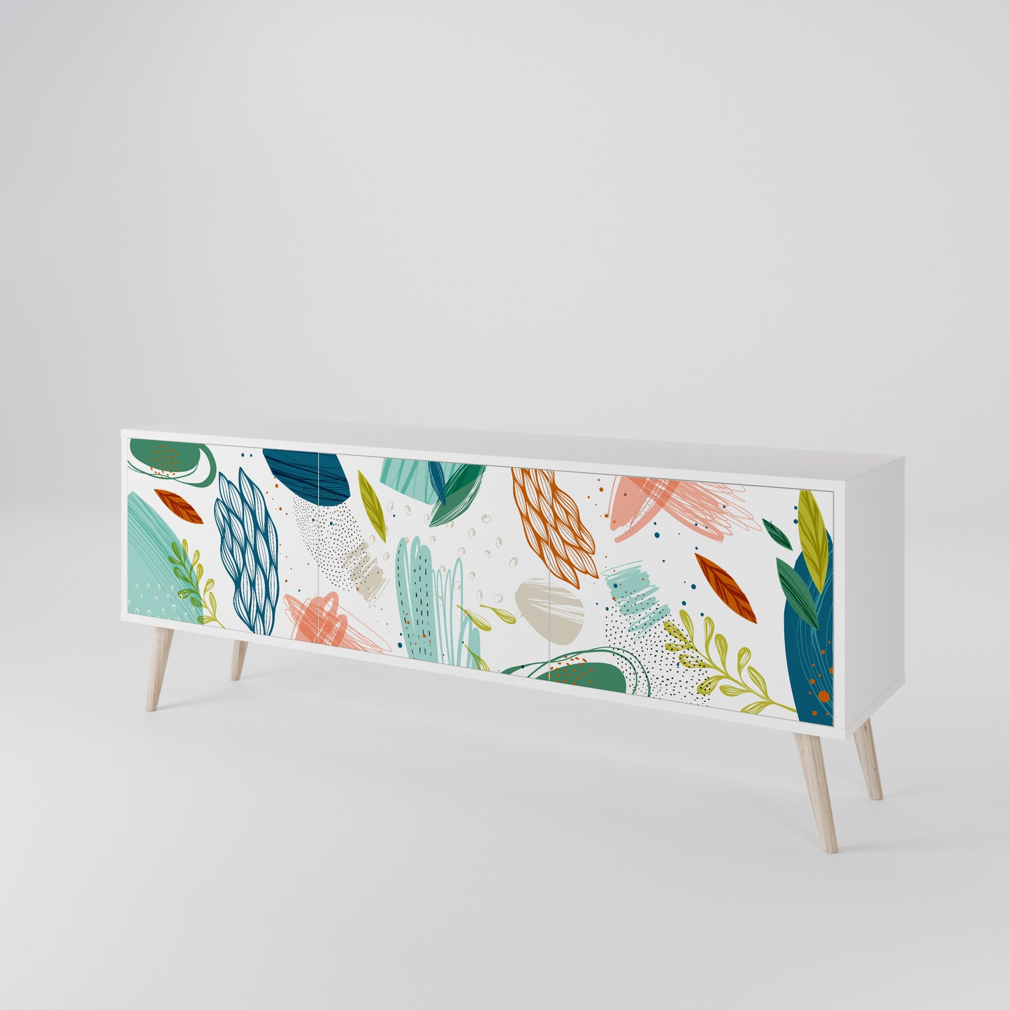 BOTANICAL HURRICANE Mobile TV a 3 Ante in Finitura Bianca