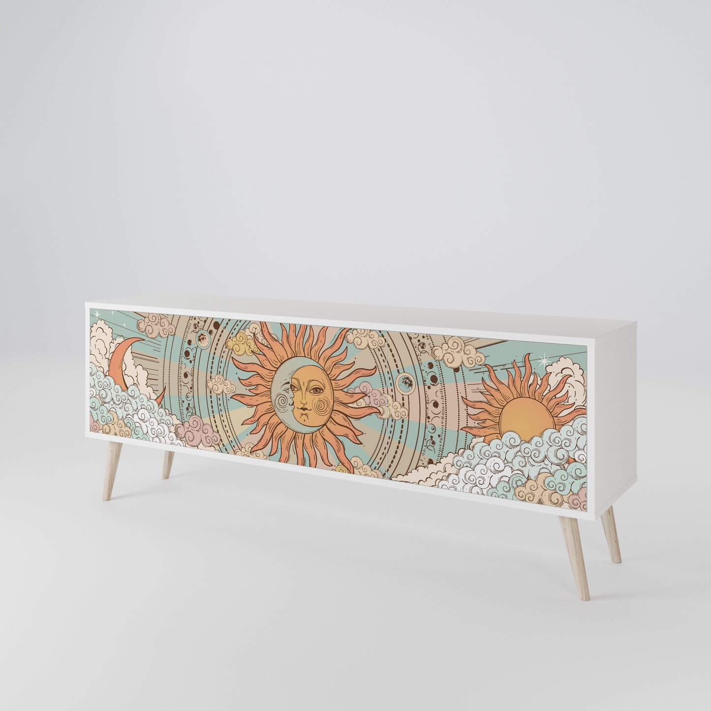 MYSTICAL STRUCTURE Mobile TV a 3 Ante in Finitura Bianca