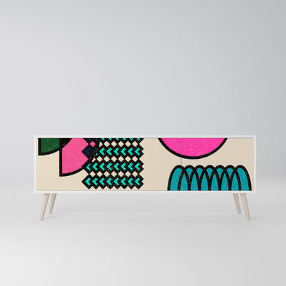 GEOMETRIC RHAPSODY Mobile TV a 3 Ante in Finitura Bianca