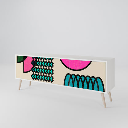 GEOMETRIC RHAPSODY Mobile TV a 3 Ante in Finitura Bianca