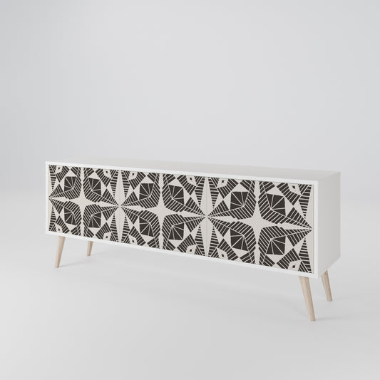 MONOCHROME NEXUS 3-Door TV Stand in White Finish