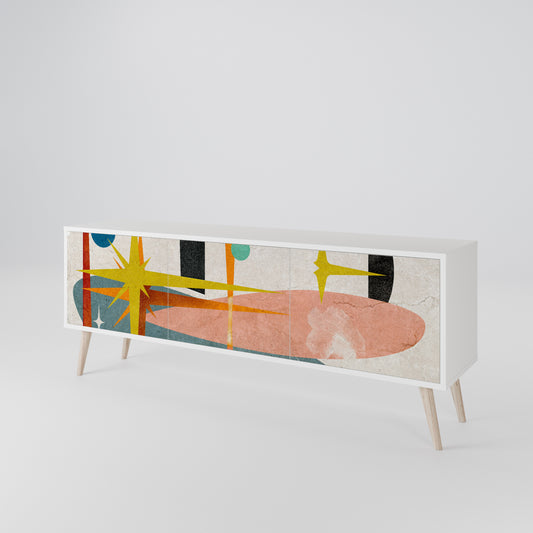 INTERSTELLAR VIBES 3-Door TV Stand in White Finish