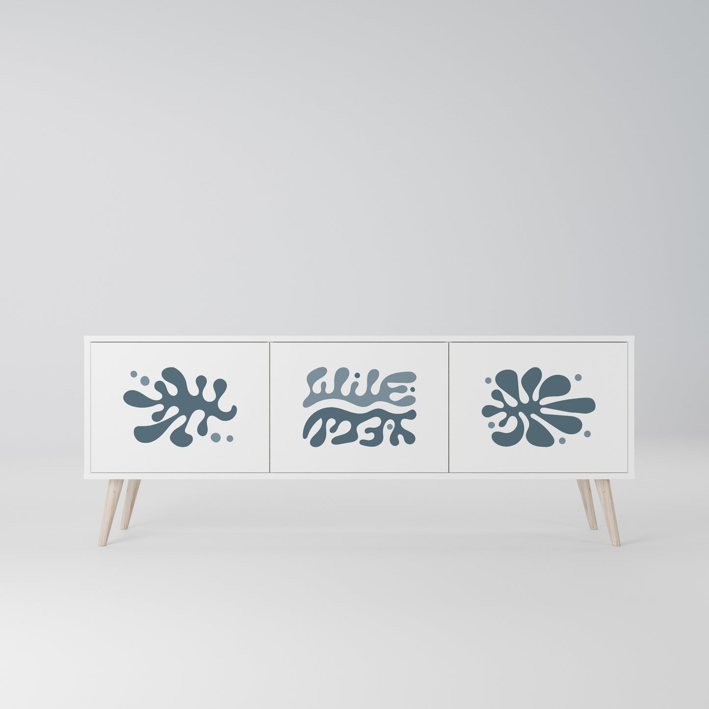 WONDERLAND VEGETATION Mobile TV a 3 Ante in Finitura Bianca
