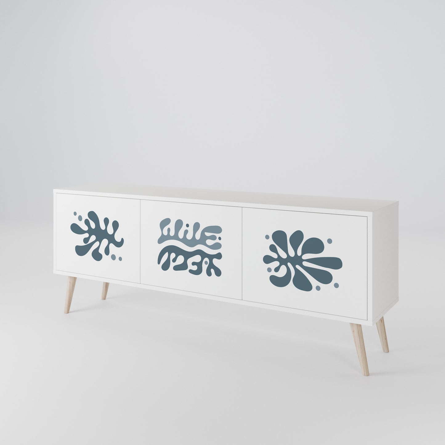 WONDERLAND VEGETATION Mobile TV a 3 Ante in Finitura Bianca