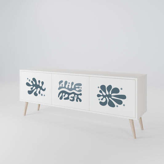 WONDERLAND VEGETATION 3-Door TV Stand in White Finish