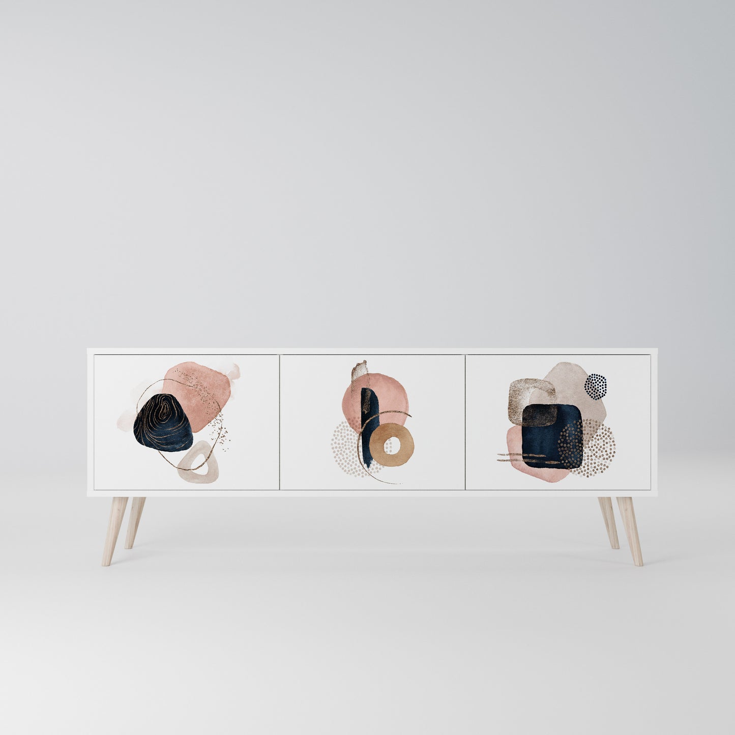 COLORFUL SHAPES Mobile TV a 3 Ante in Finitura Bianca
