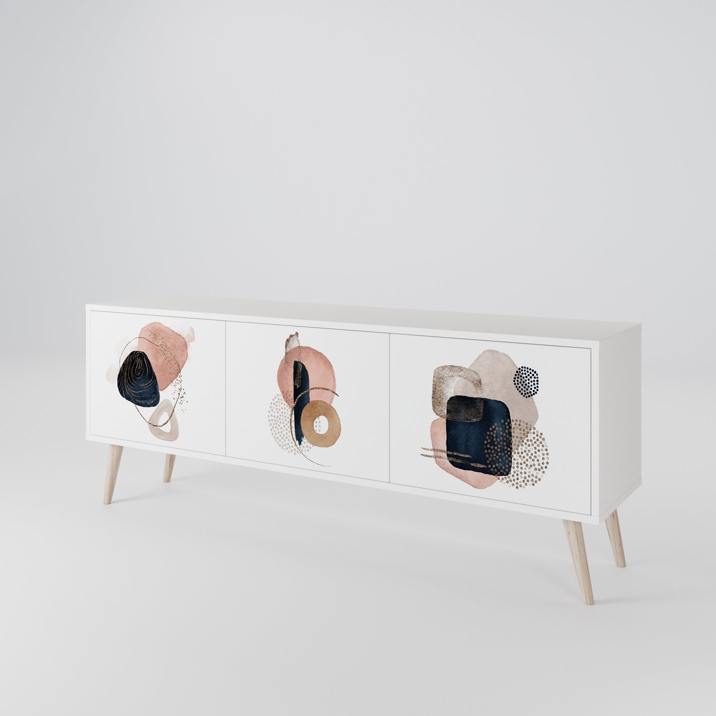 COLORFUL SHAPES Mobile TV a 3 Ante in Finitura Bianca