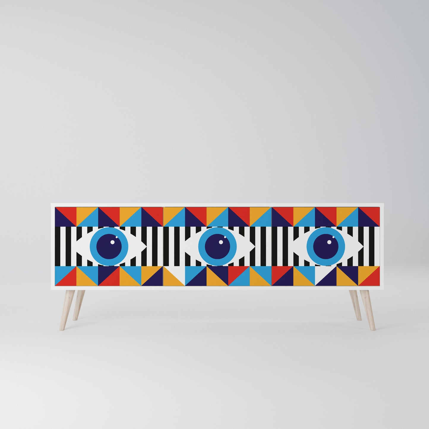 ABSTRACTION AND GEOMETRY Mobile TV a 3 Ante in Finitura Bianca