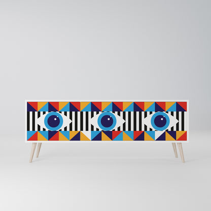 ABSTRACTION AND GEOMETRY Mobile TV a 3 Ante in Finitura Bianca