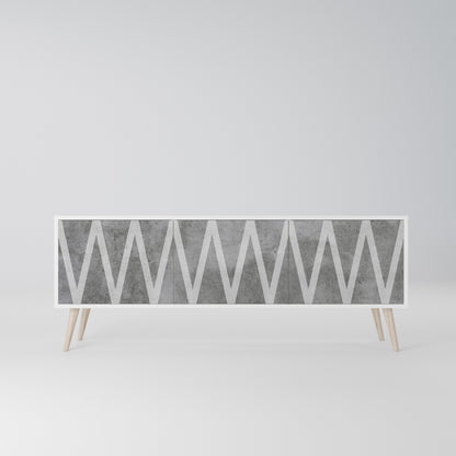 SOLID ZIG ZAG Mobile TV a 3 Ante in Finitura Bianca