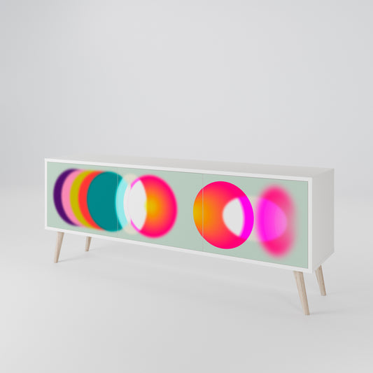 SYMPHONY OF COLORS 3-Door TV Stand in White Finish