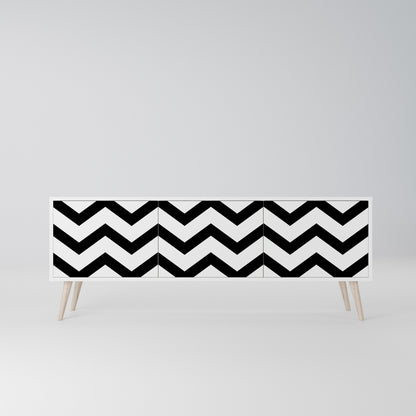 CLASSIC ZIG ZAG Mobile TV a 3 Ante in Finitura Bianca