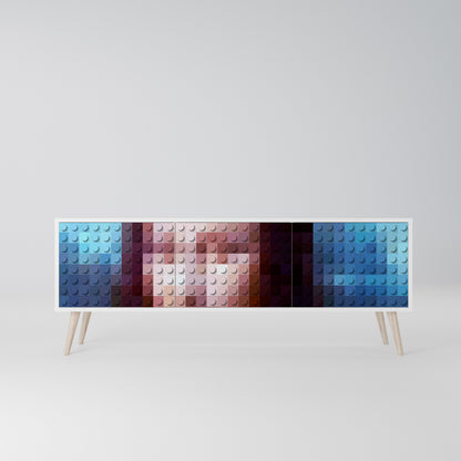 CONSTRUCTIVE ART Mobile TV a 3 Ante in Finitura Bianca