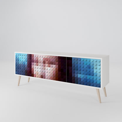 CONSTRUCTIVE ART Mobile TV a 3 Ante in Finitura Bianca