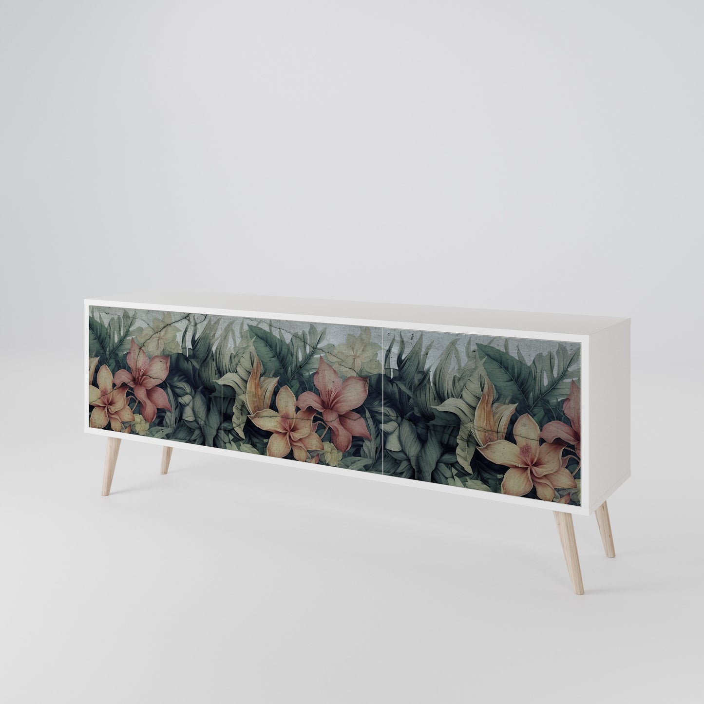 HEAVENLY BLOOM Mobile TV a 3 Ante in Finitura Bianca